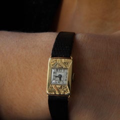 Orologio da donna Art Deco anni '30 in oro giallo 18 carati