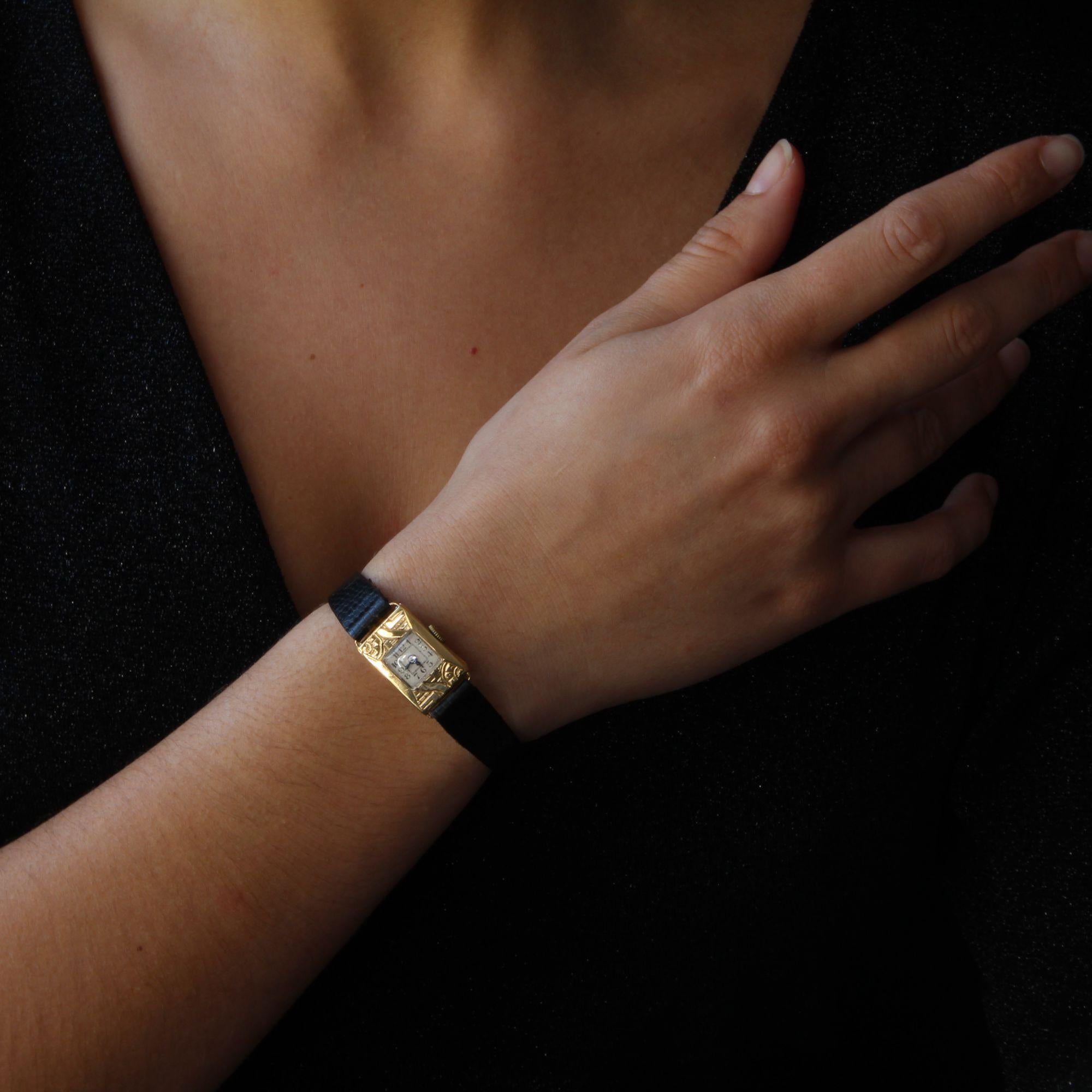 1930s Art Deco 18 Karat Yellow Gold Lady's Watch For Sale at 1stDibs ...