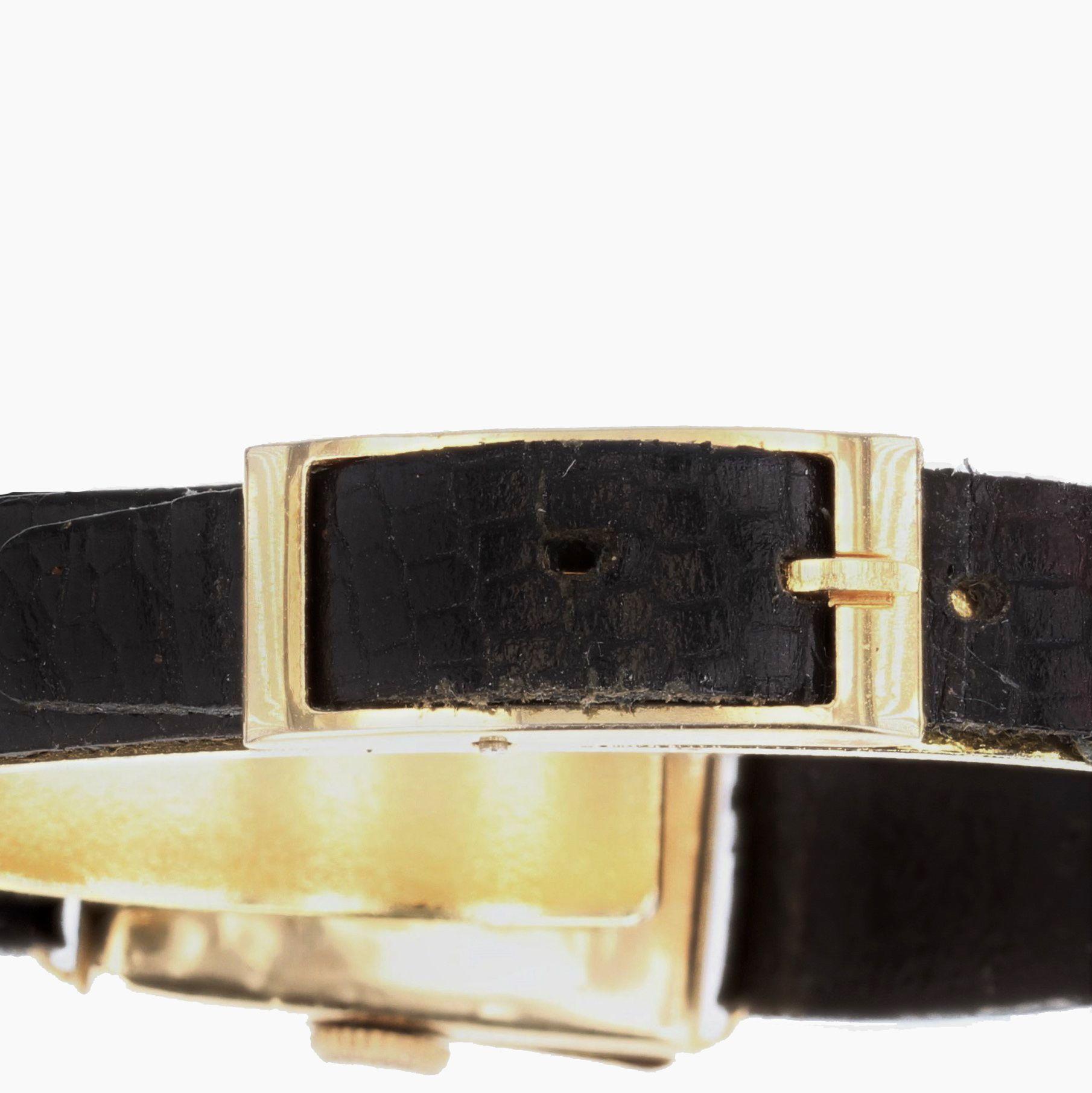 1930er Jahre Art Deco 18 Karat Gelbgold Damenuhr 5