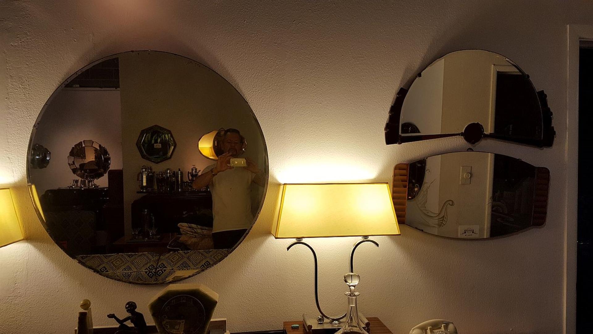 American 1930s Art Deco Beveled Mirror For Sale