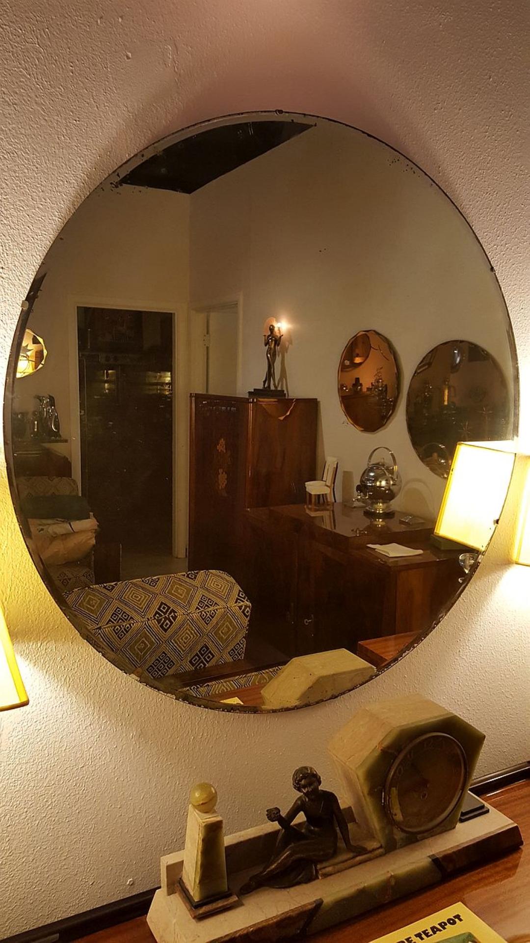 1930s Art Deco Beveled Mirror In Excellent Condition For Sale In Senden, NRW