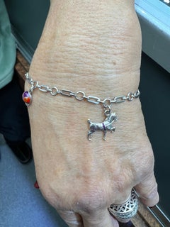 1930er Jahre Art Deco 4 Reiter-Charms Weißgold-Armband