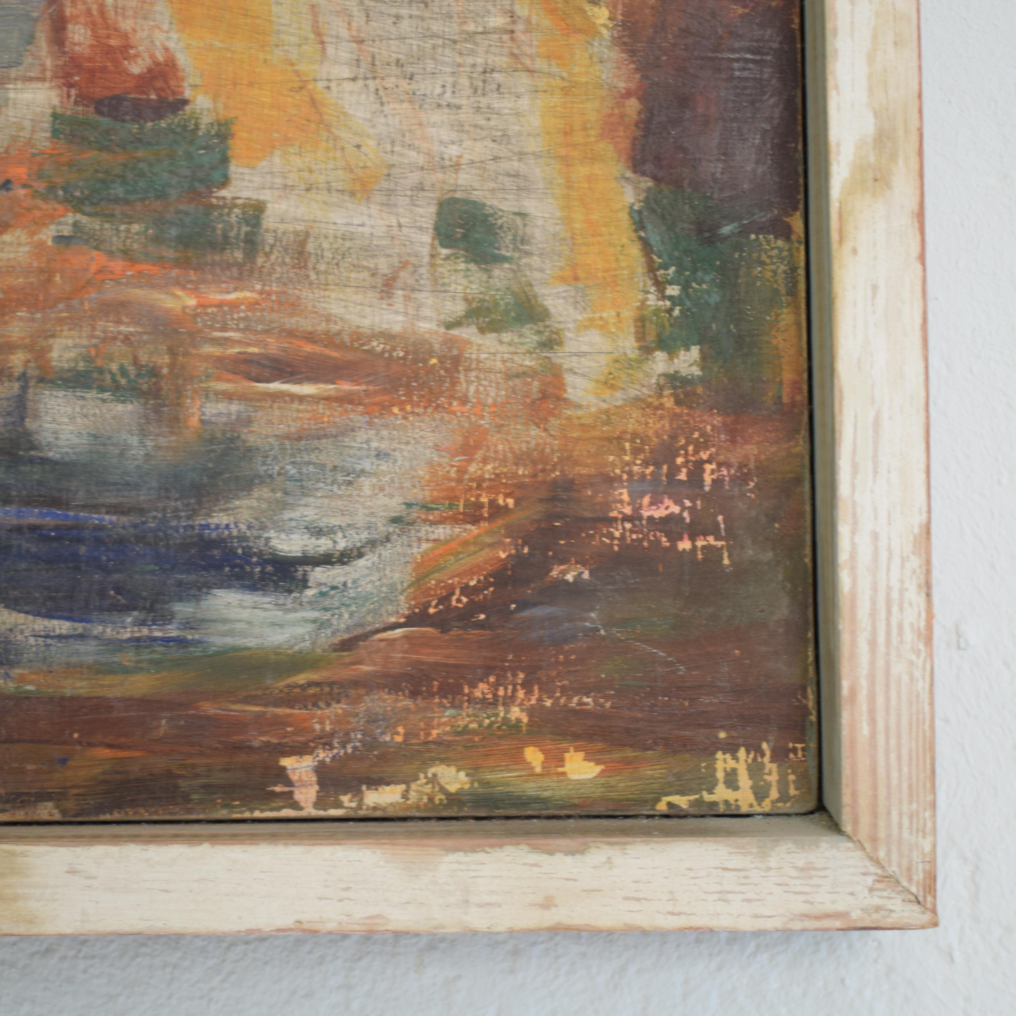 1930s Art Deco Acrylic Painting on Wood after the Large Bathers by Renoir 4