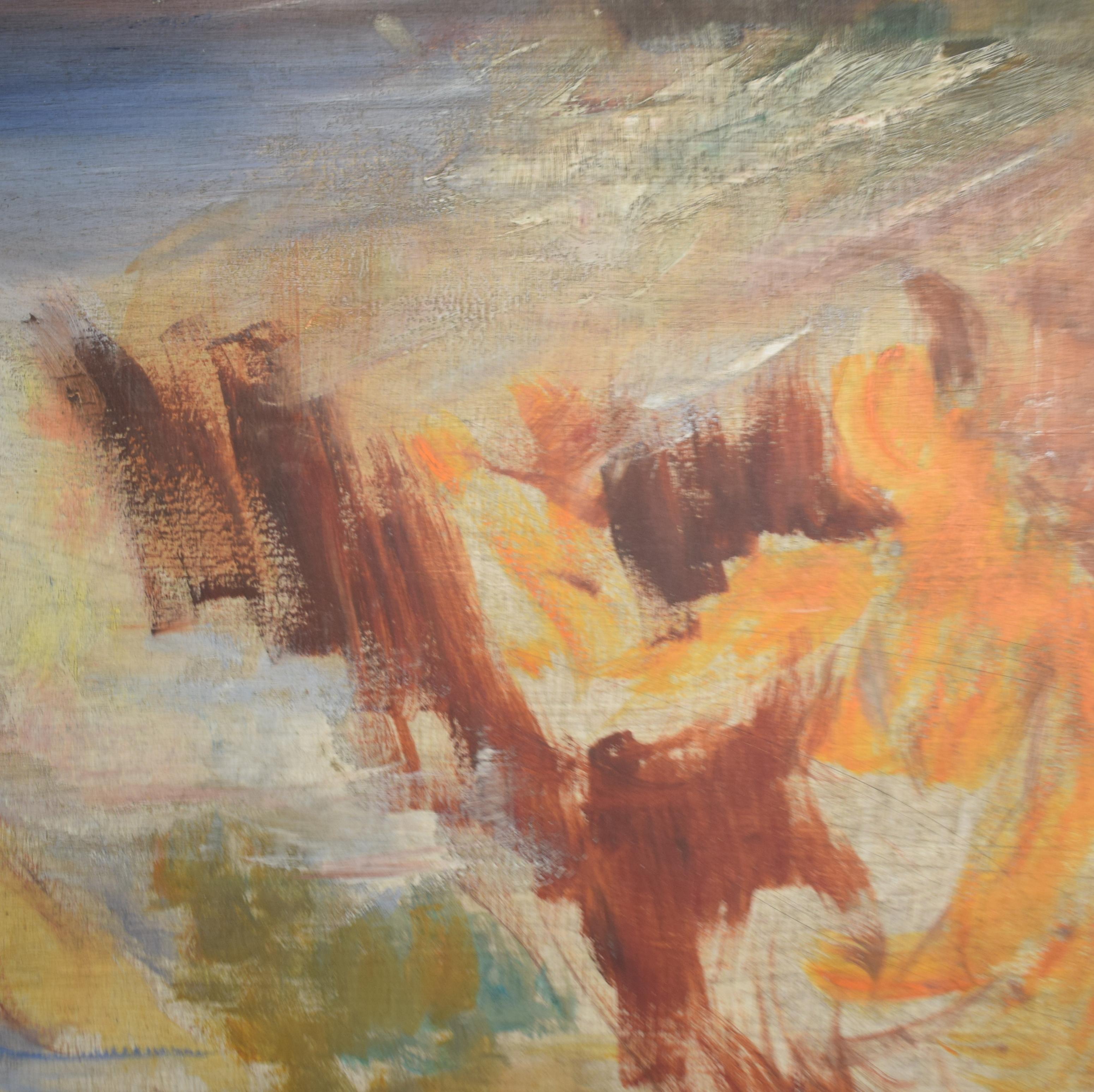 1930s Art Deco Acrylic Painting on Wood after the Large Bathers by Renoir 5