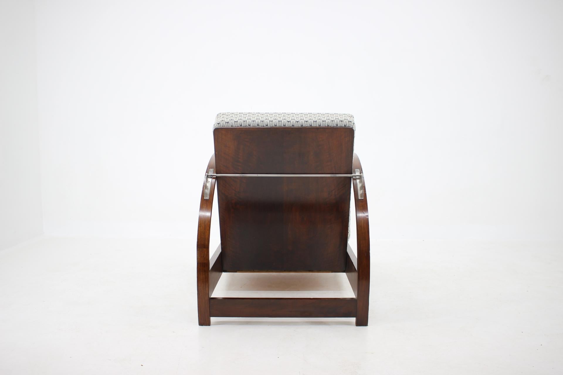1930s Art Deco Adjustable and Convertible Armchair, Czechoslovakia 2