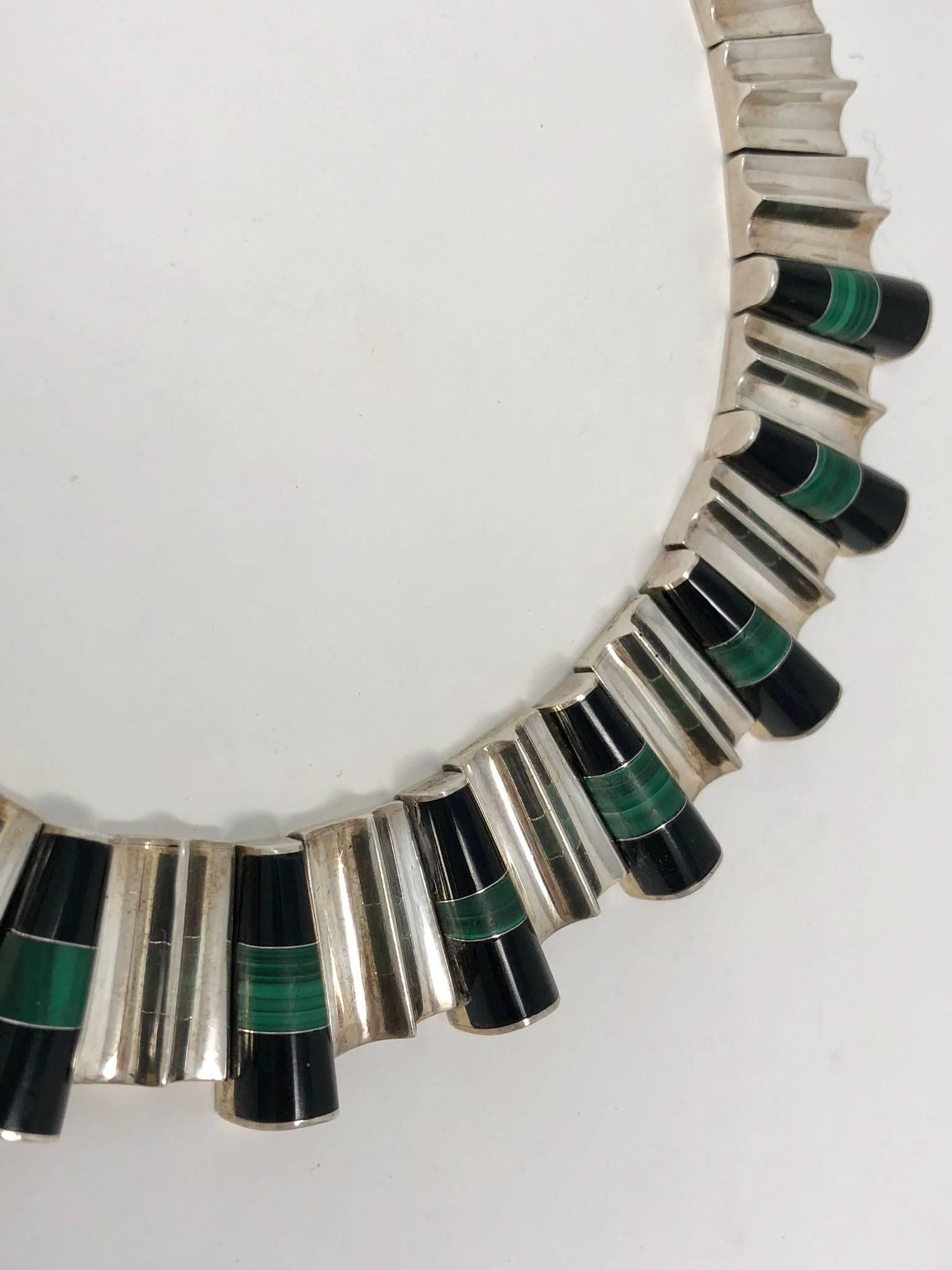 1930s Art Deco Agate and Onyx Choker In Good Condition In Athens, GA