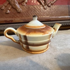 1930s Art Deco Airbrushed Ceramic Tea Set by Ceramiche Piemontesi