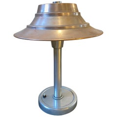 1930s Art Deco Aluminum Italian Table Lamp by Mario Corio & c. Milano