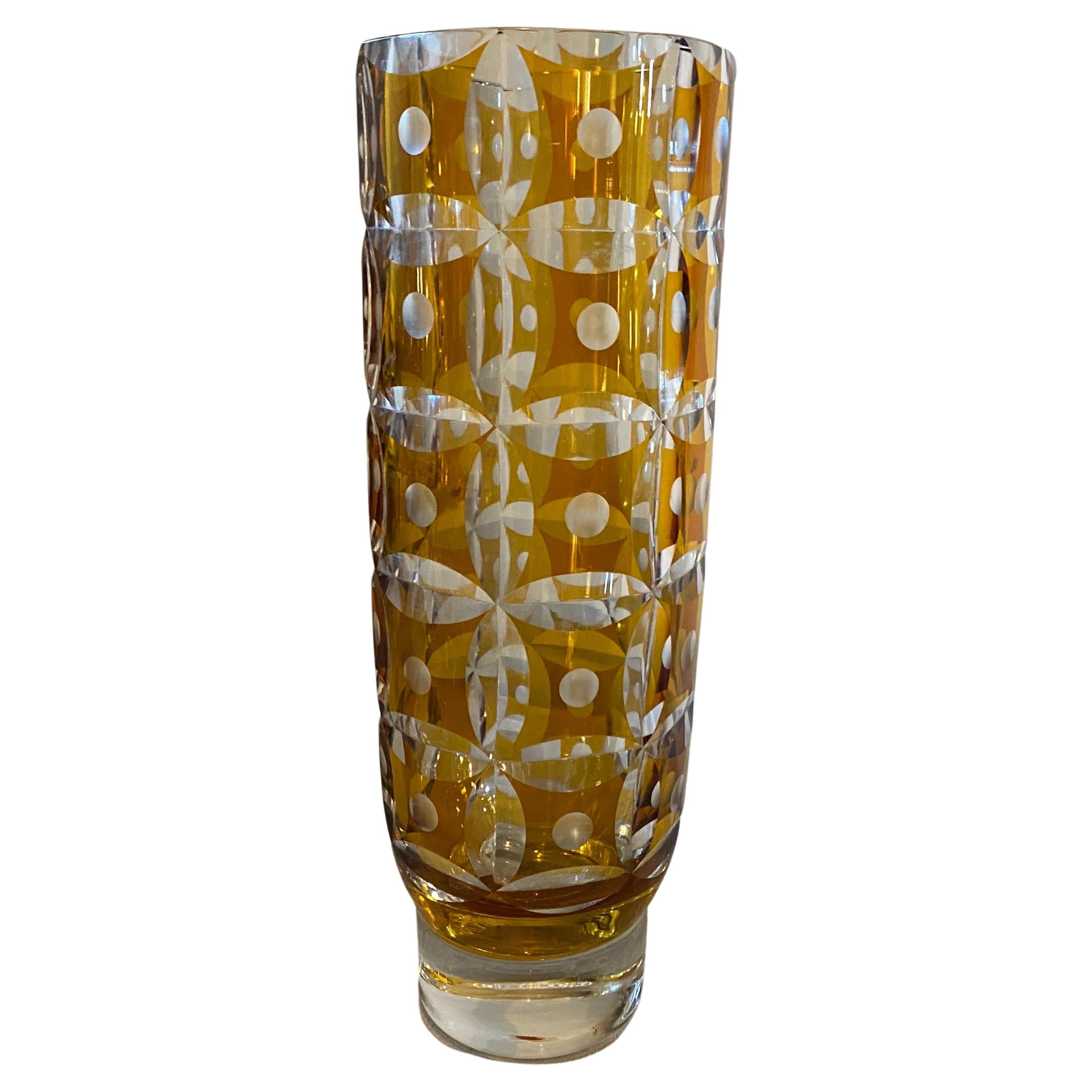 Waterford Crystal Evolution Turquoise and Amber Vase at 1stDibs