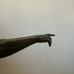 1930s Art Deco Antimony Sculpture of an Athlete by Jean De Roncourt