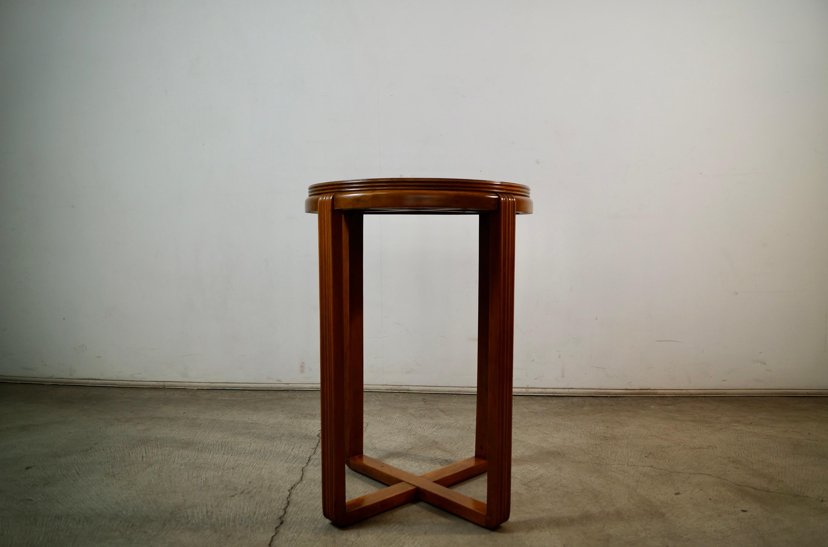 1930's Art Deco Architektonische Wurzelholz Beistelltisch / Pedestal im Zustand „Gut“ im Angebot in Burbank, CA