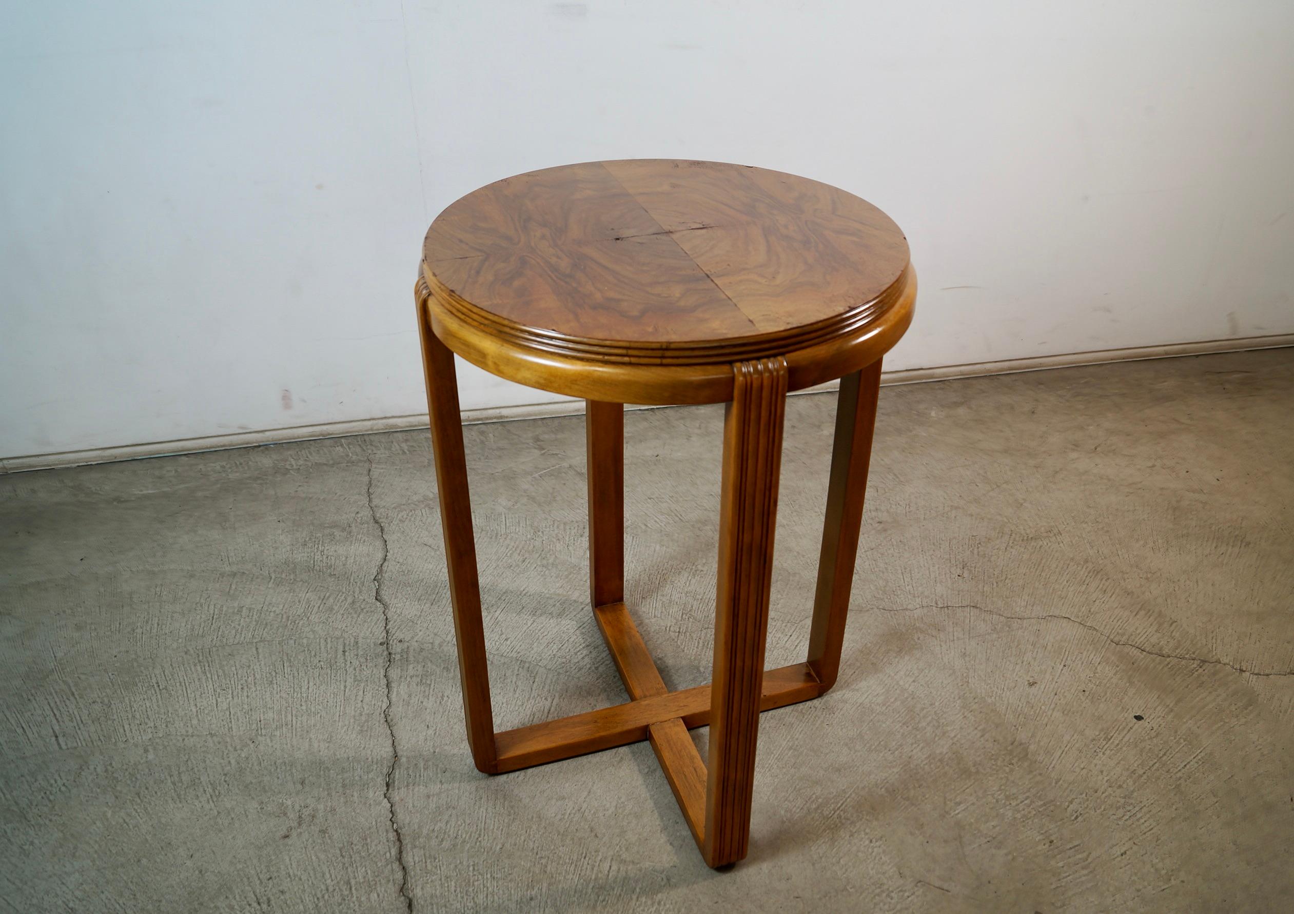 1930's Art Deco Architektonische Wurzelholz Beistelltisch / Pedestal im Angebot 2