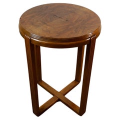 Table d'appoint en bois de ronce architecturale Art Déco 1930 / The Pedestal