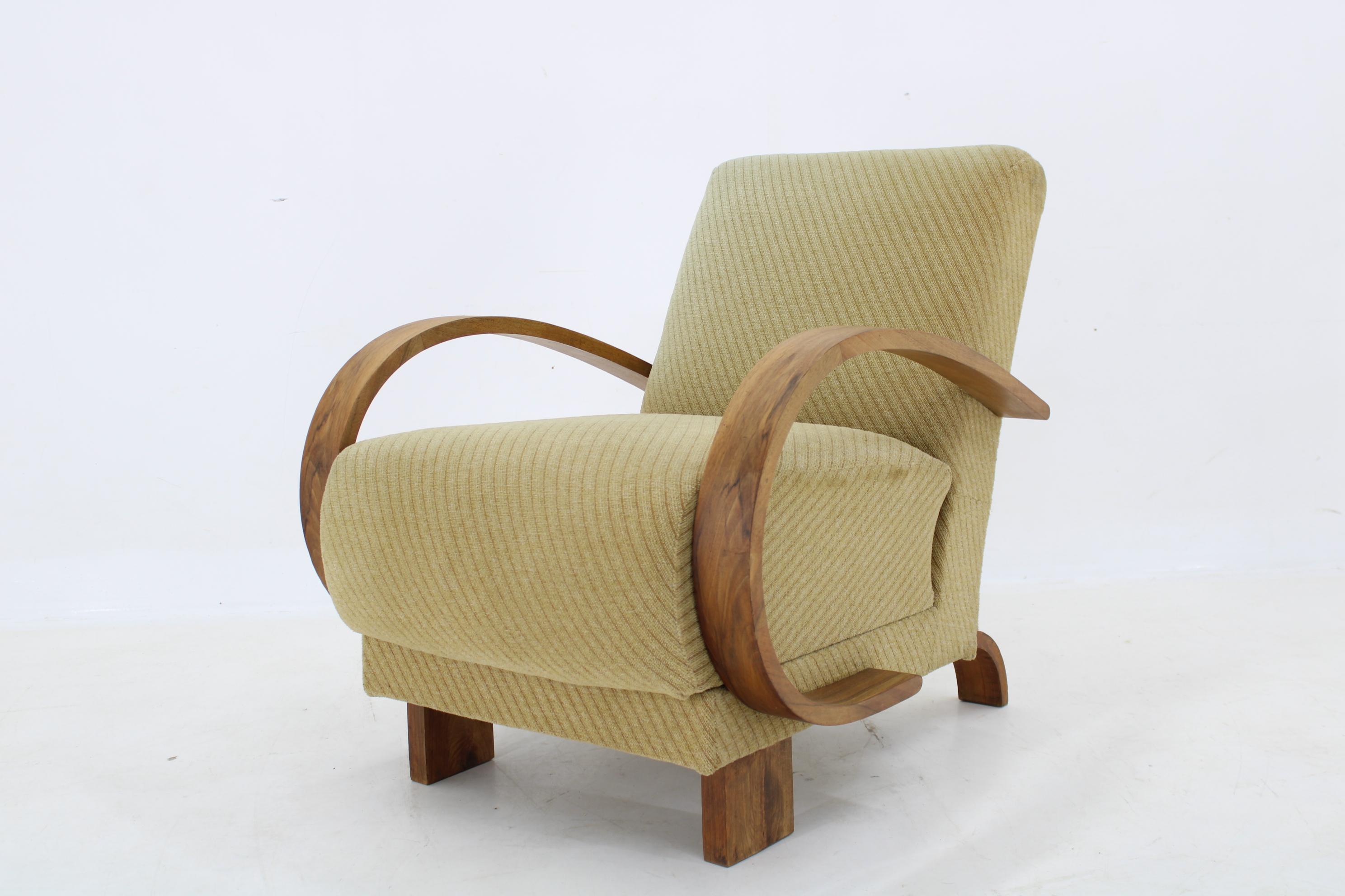 Art-déco-Sessel aus den 1930er Jahren, Tschechoslowakei (Polster) im Angebot