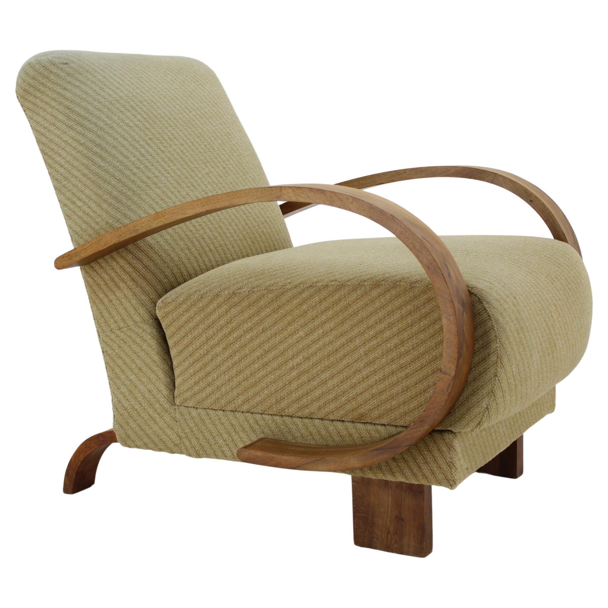 1930s Art Deco Armchair, Czechoslovakia