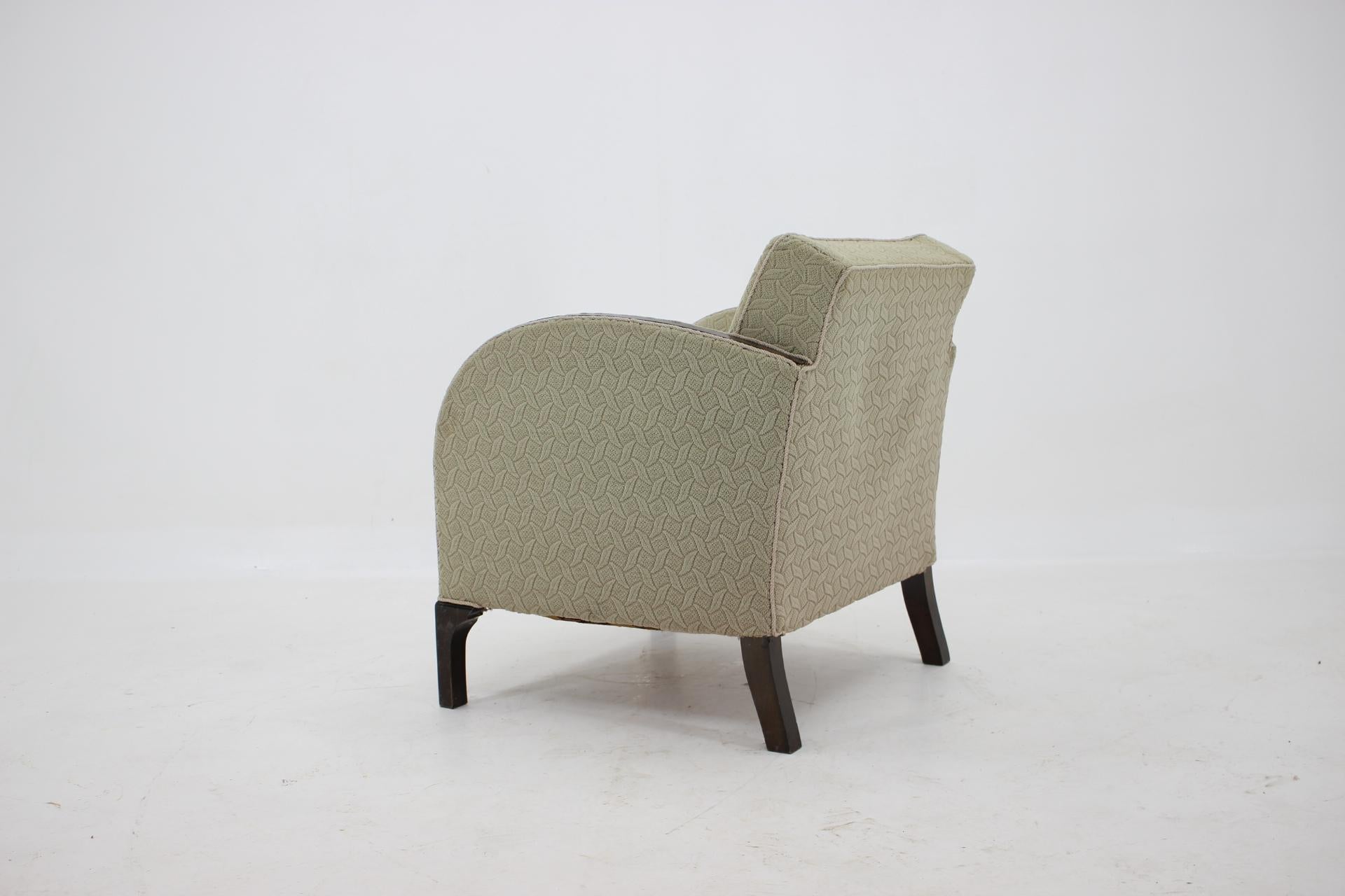 Fabric 1930s Art Deco Armchair, Denmark