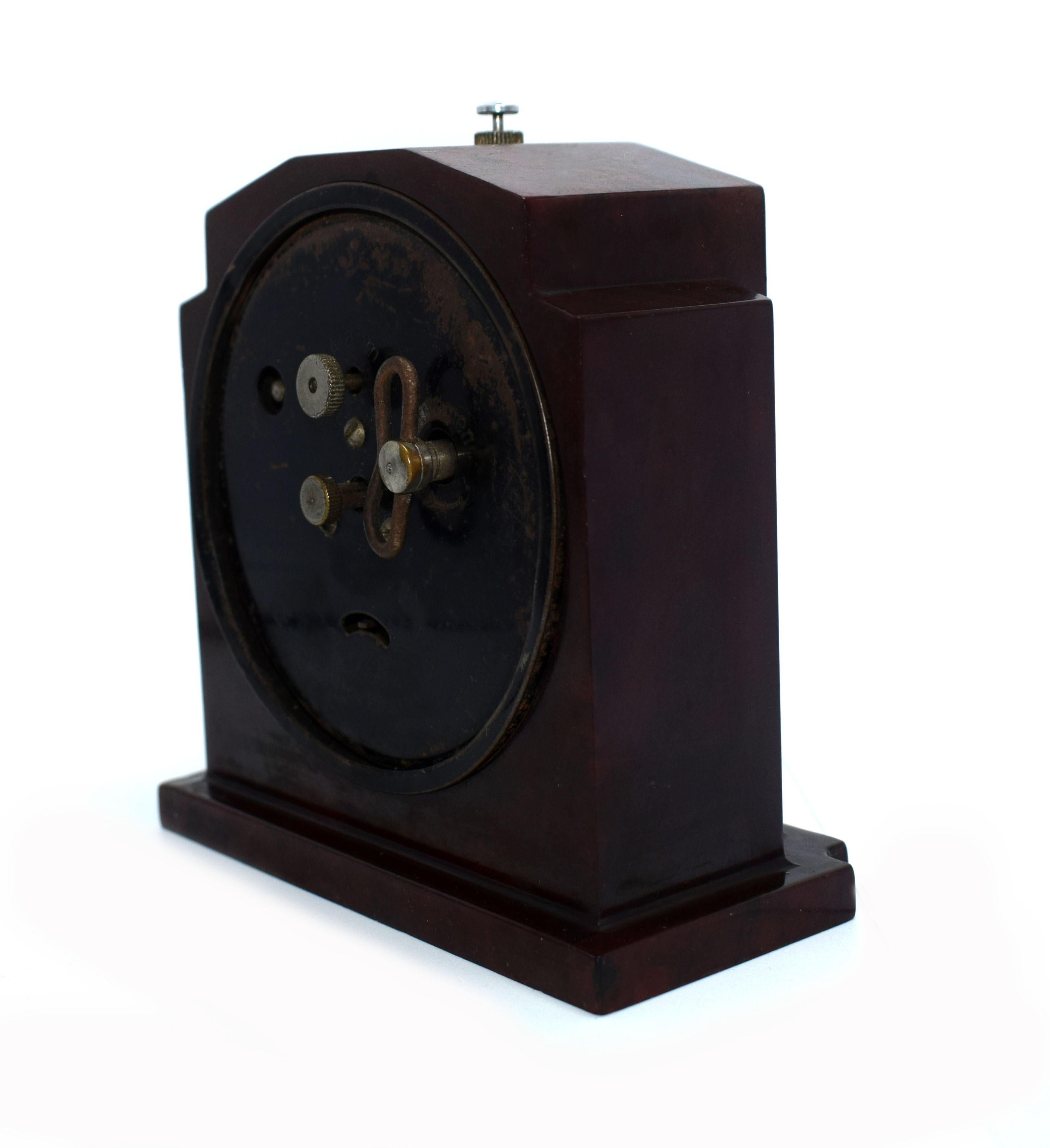 French 1930s Art Deco Bakelite Clock by JAZ