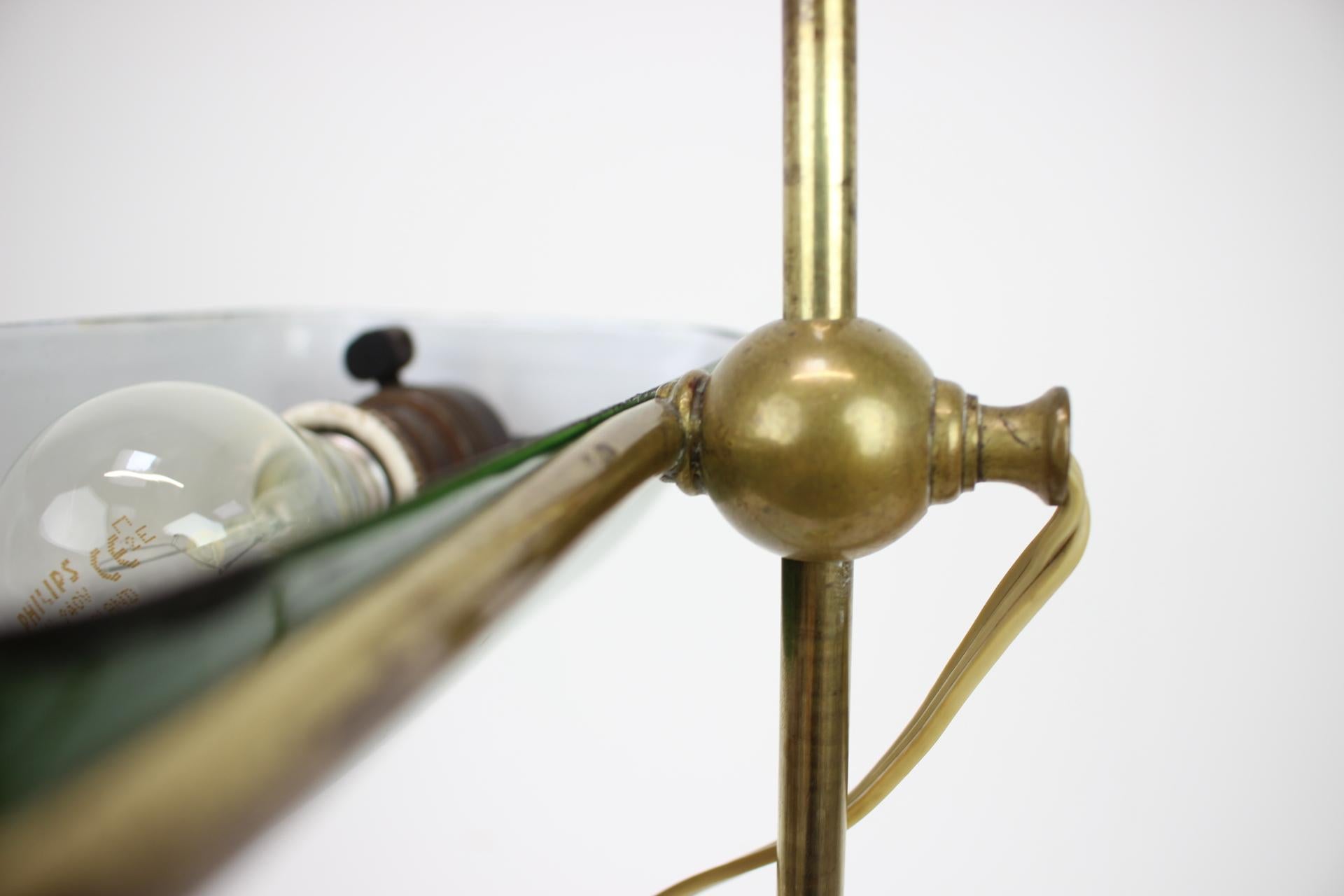 Metal 1930's Art Deco Banker Table Lamp , Czechoslovakia For Sale