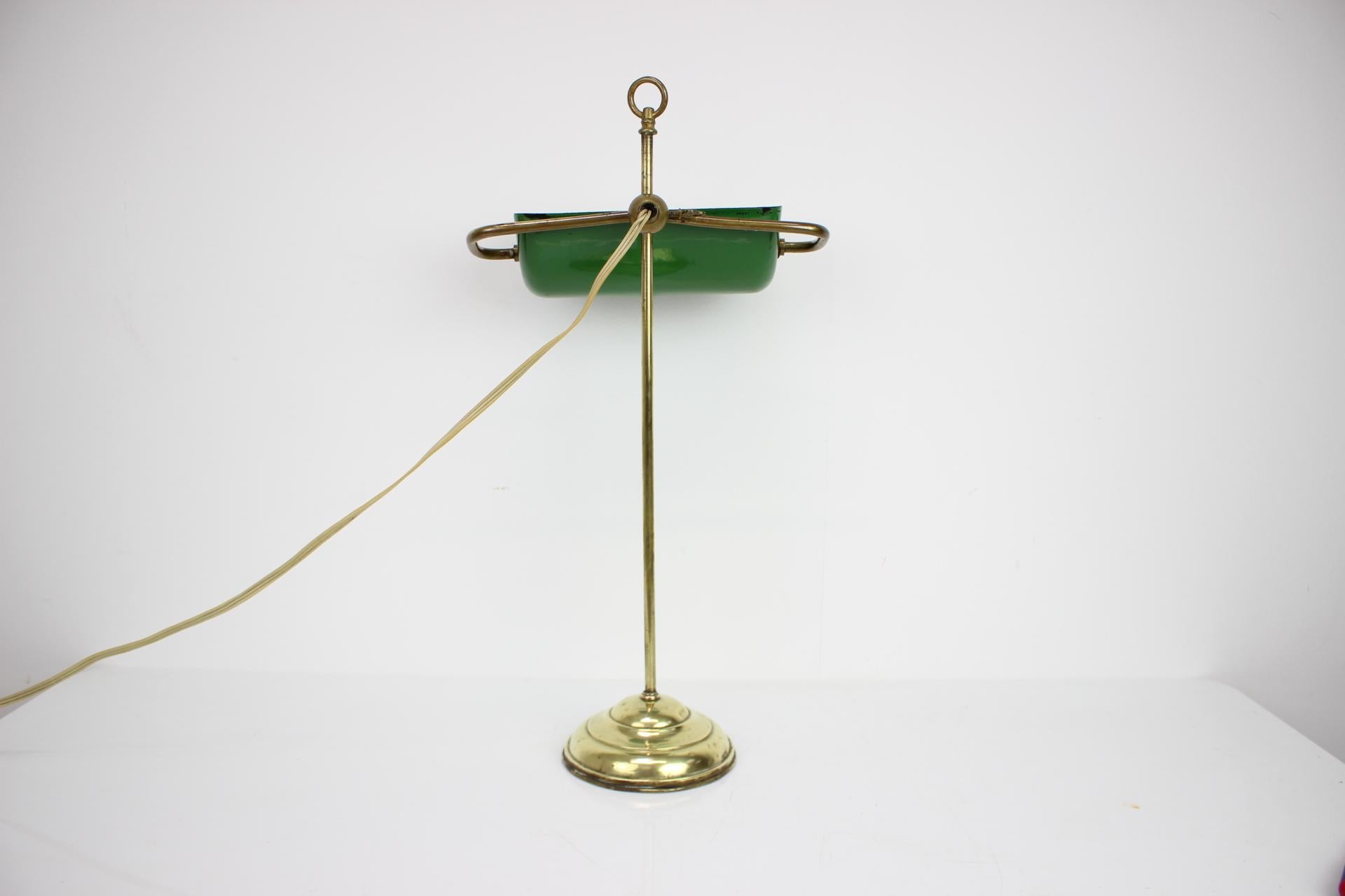 1930's Art Deco Banker Table Lamp , Czechoslovakia For Sale 4