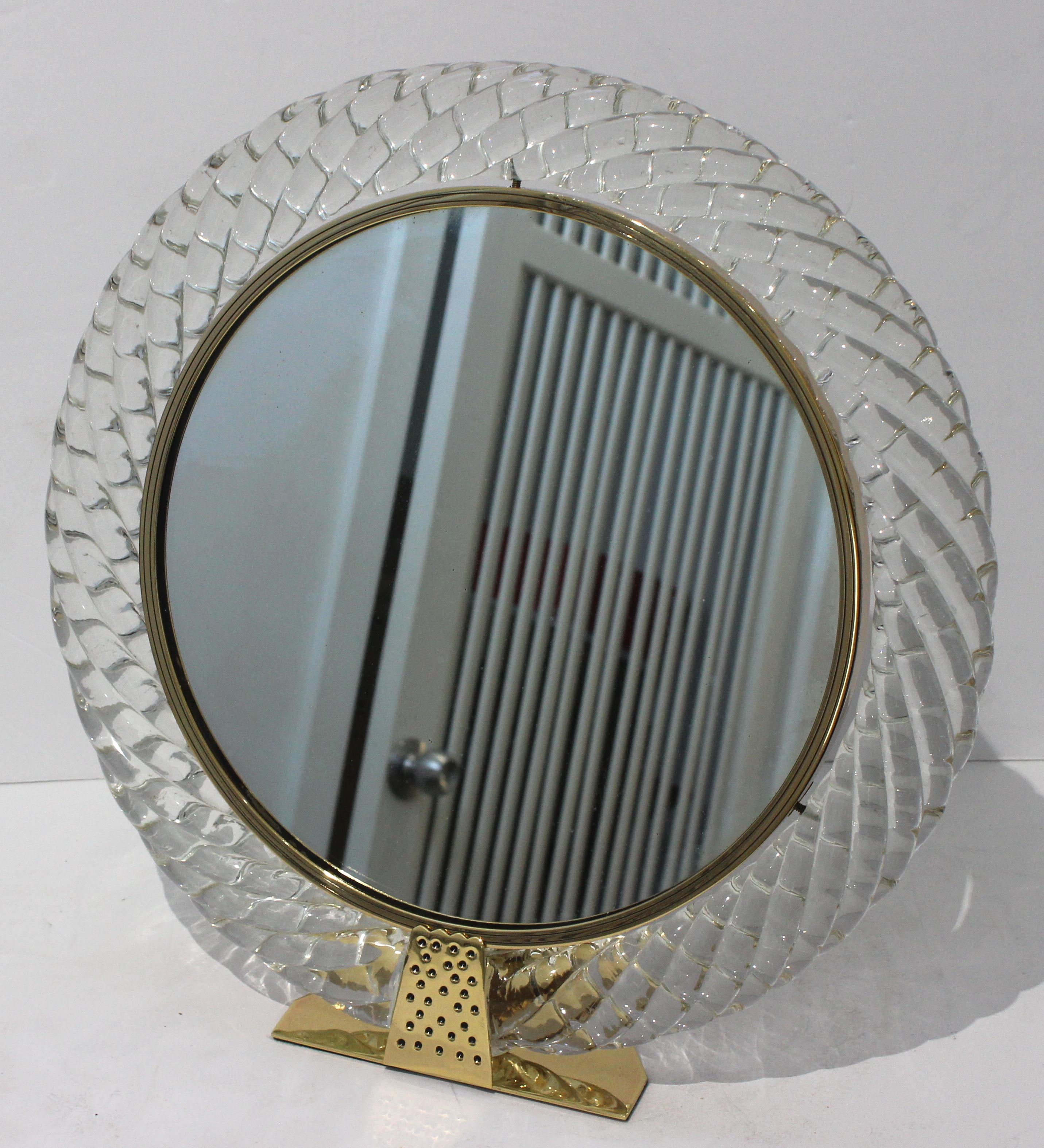 Italian 1930s Art Deco Barovier Et Toso Murano Vanity Mirror