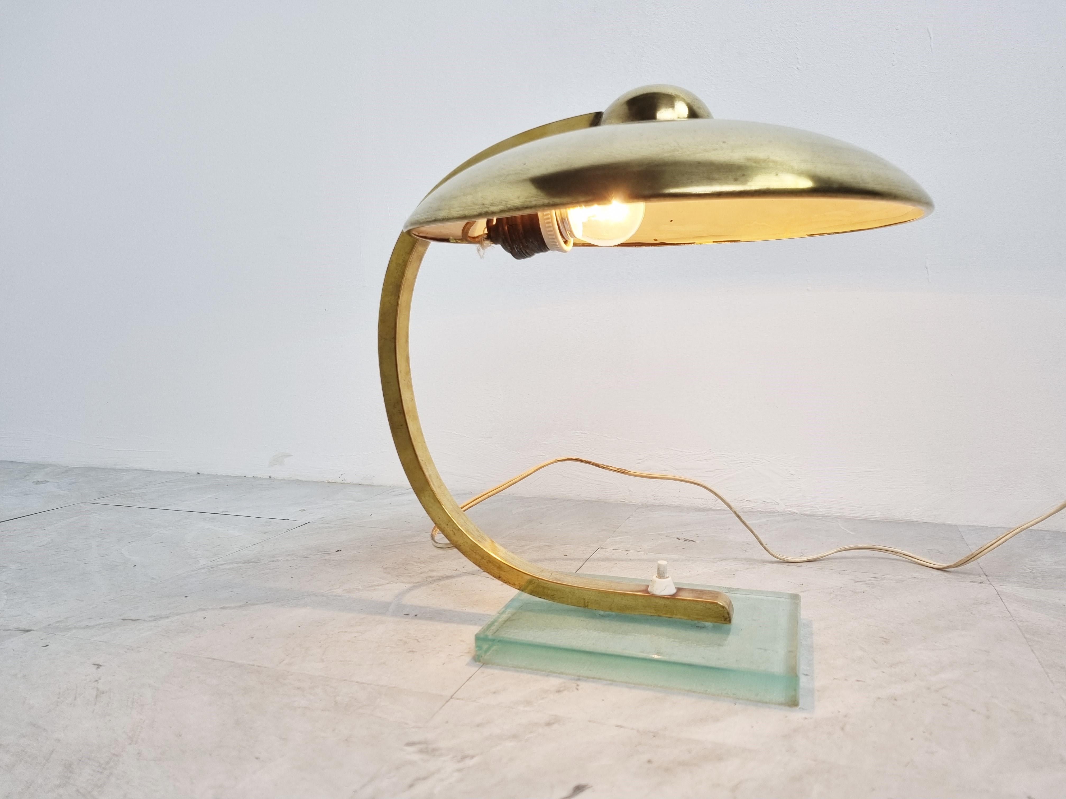 Schreibtischlampe aus Messing im Bauhaus-Stil, 1930er Jahre, Art déco im Angebot 4