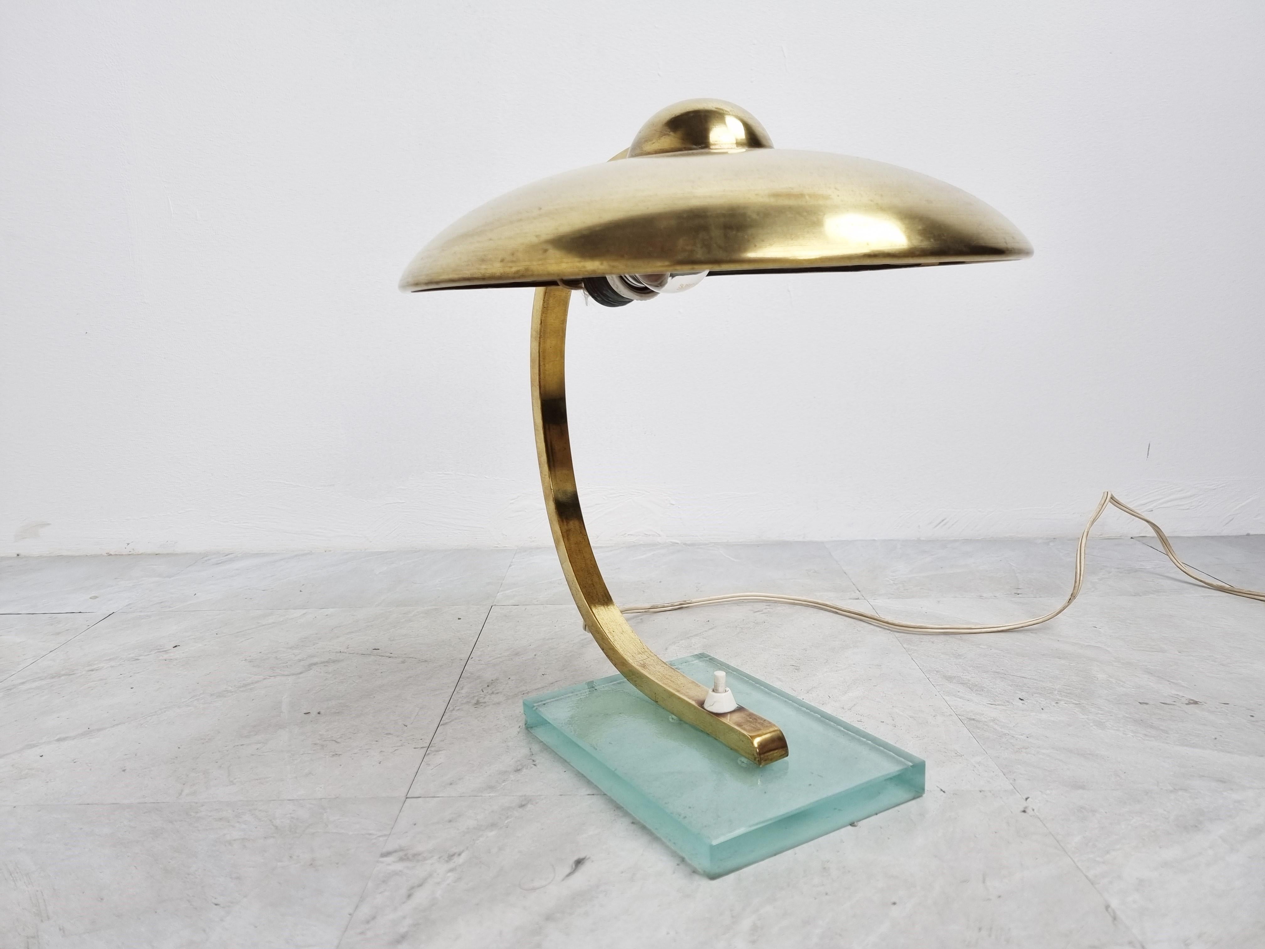 Schreibtischlampe aus Messing im Bauhaus-Stil, 1930er Jahre, Art déco im Angebot 5
