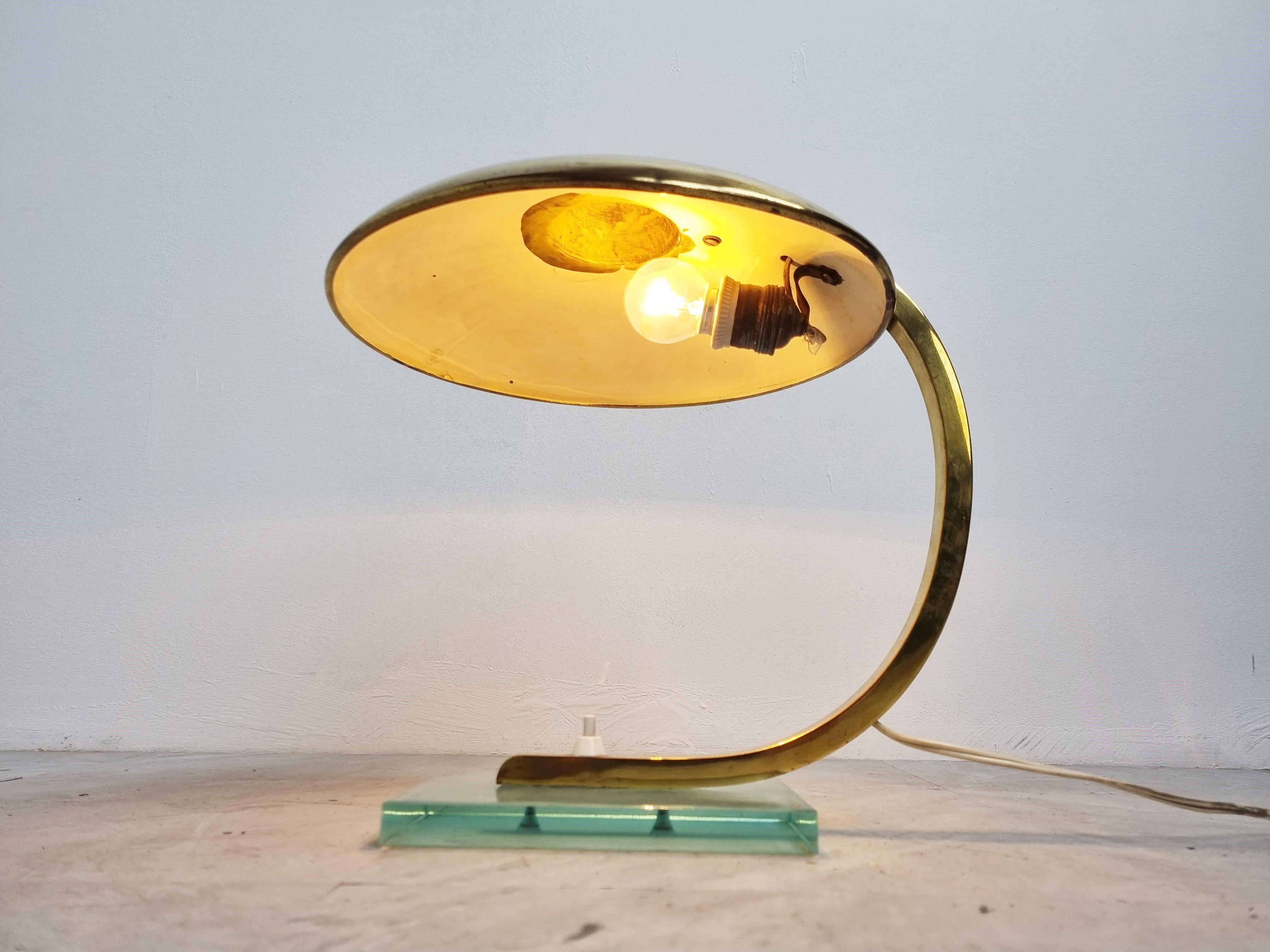 German 1930s Art Deco Bauhaus Brass Desk Lamp For Sale