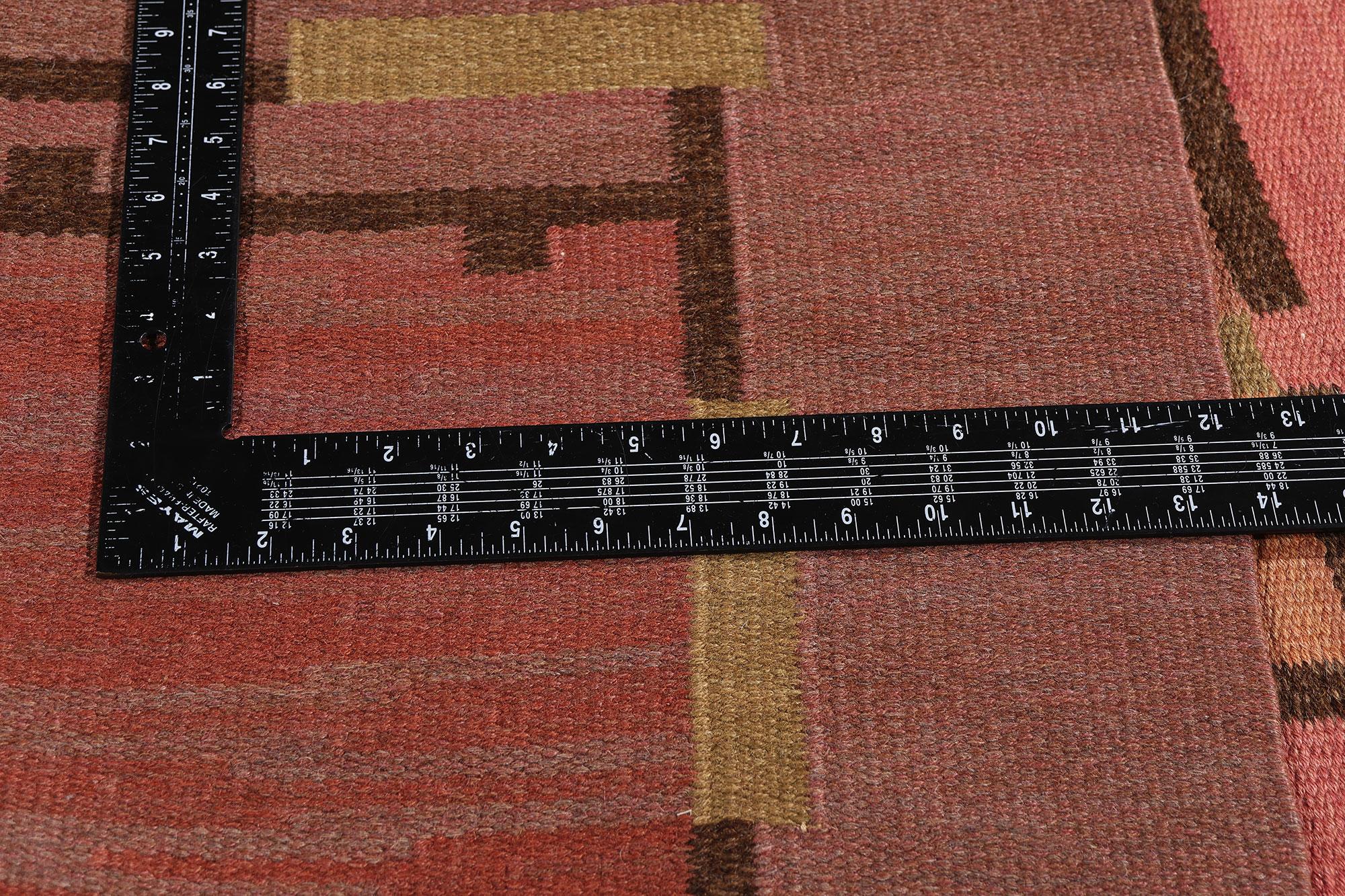 Tapis finlandais à tissage plat Art Déco Bauhaus Impi Sotavalta des années 1930 en vente 1