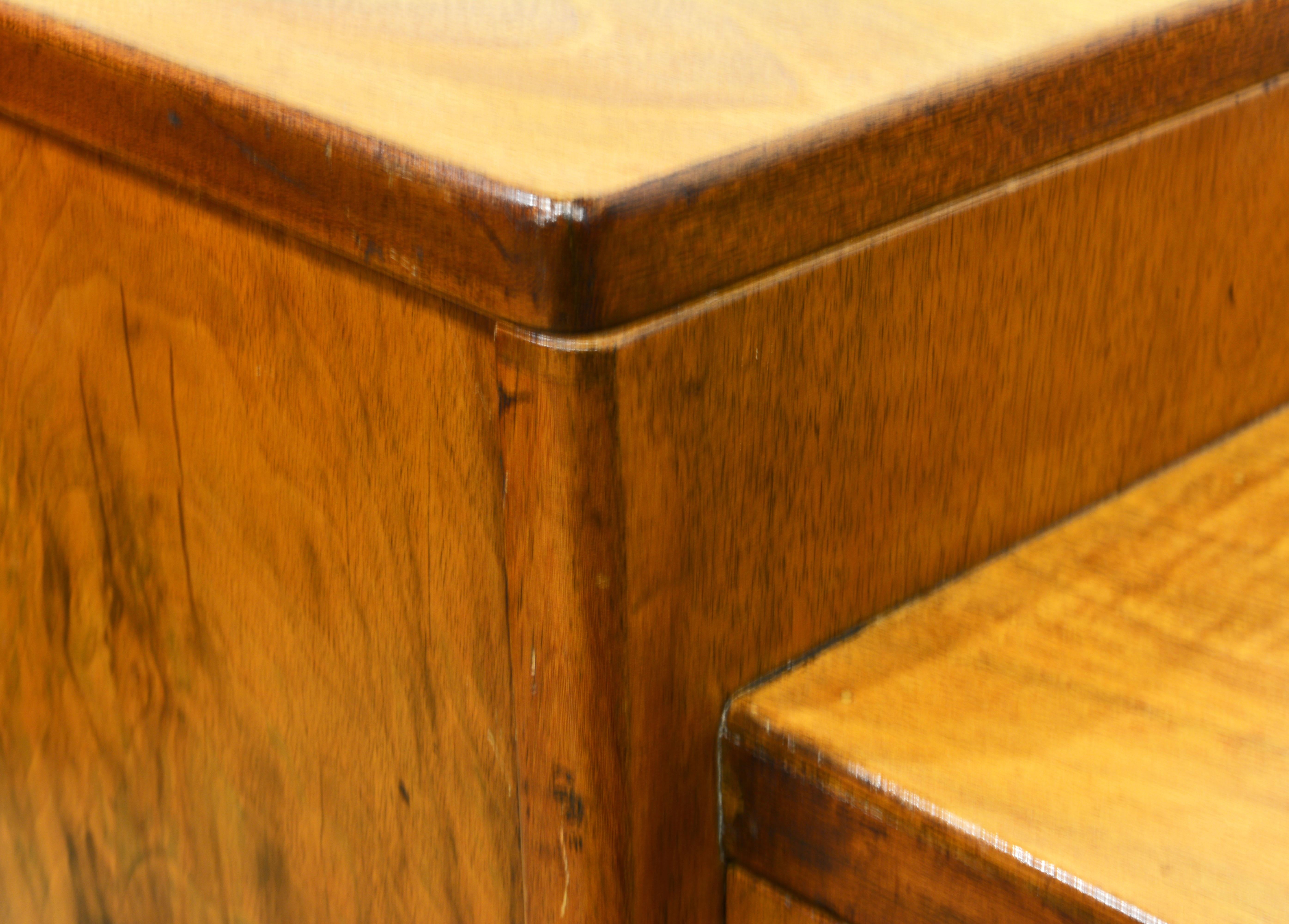 1930's Art Deco Bauhaus Style Burled Walnut Birch and Bakelite Cocktail Cabinet 9
