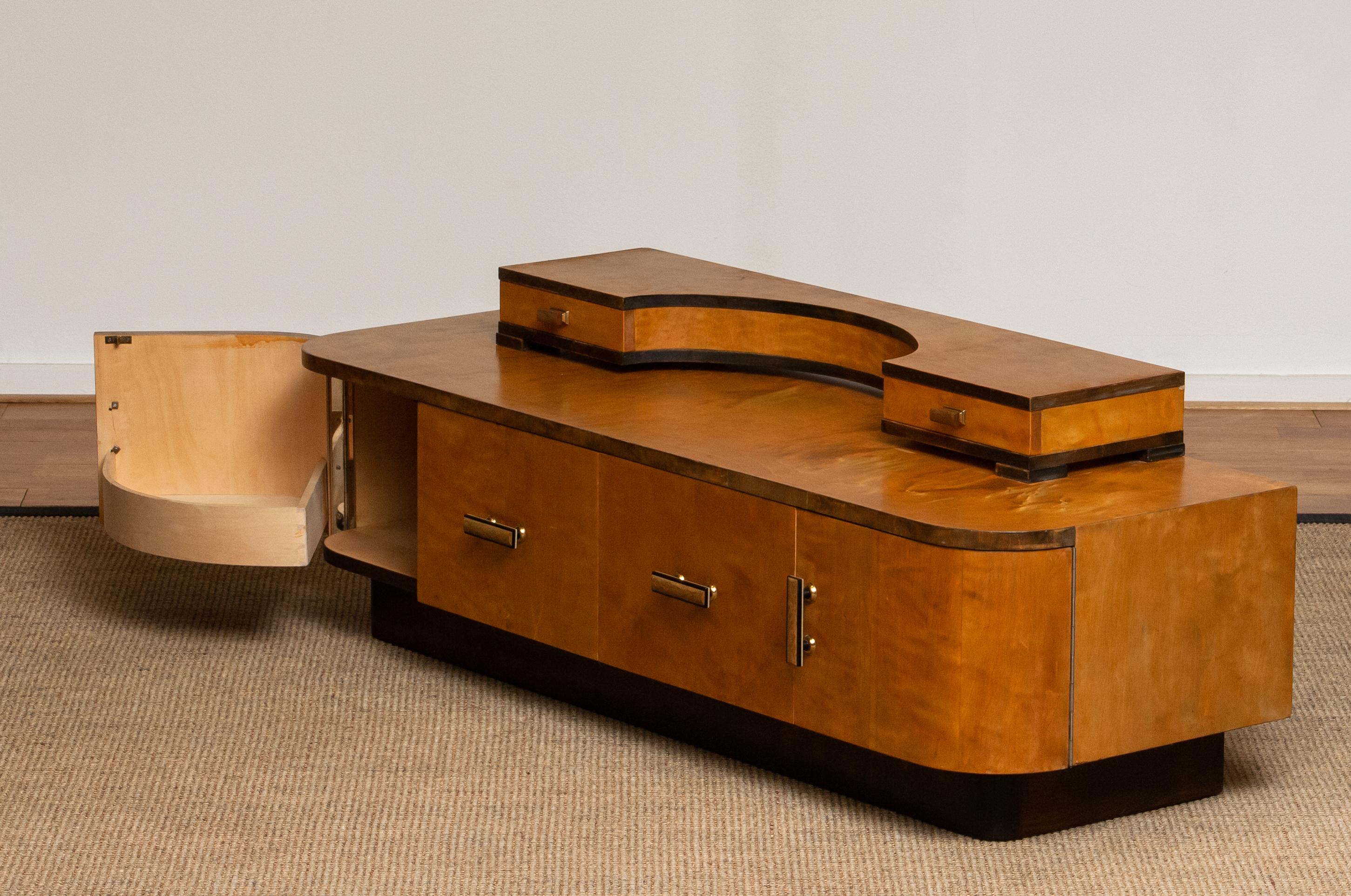 1930s, Art Deco Birch Vanity or Low Board Attributed to Eliel Saarinen, Norway 4