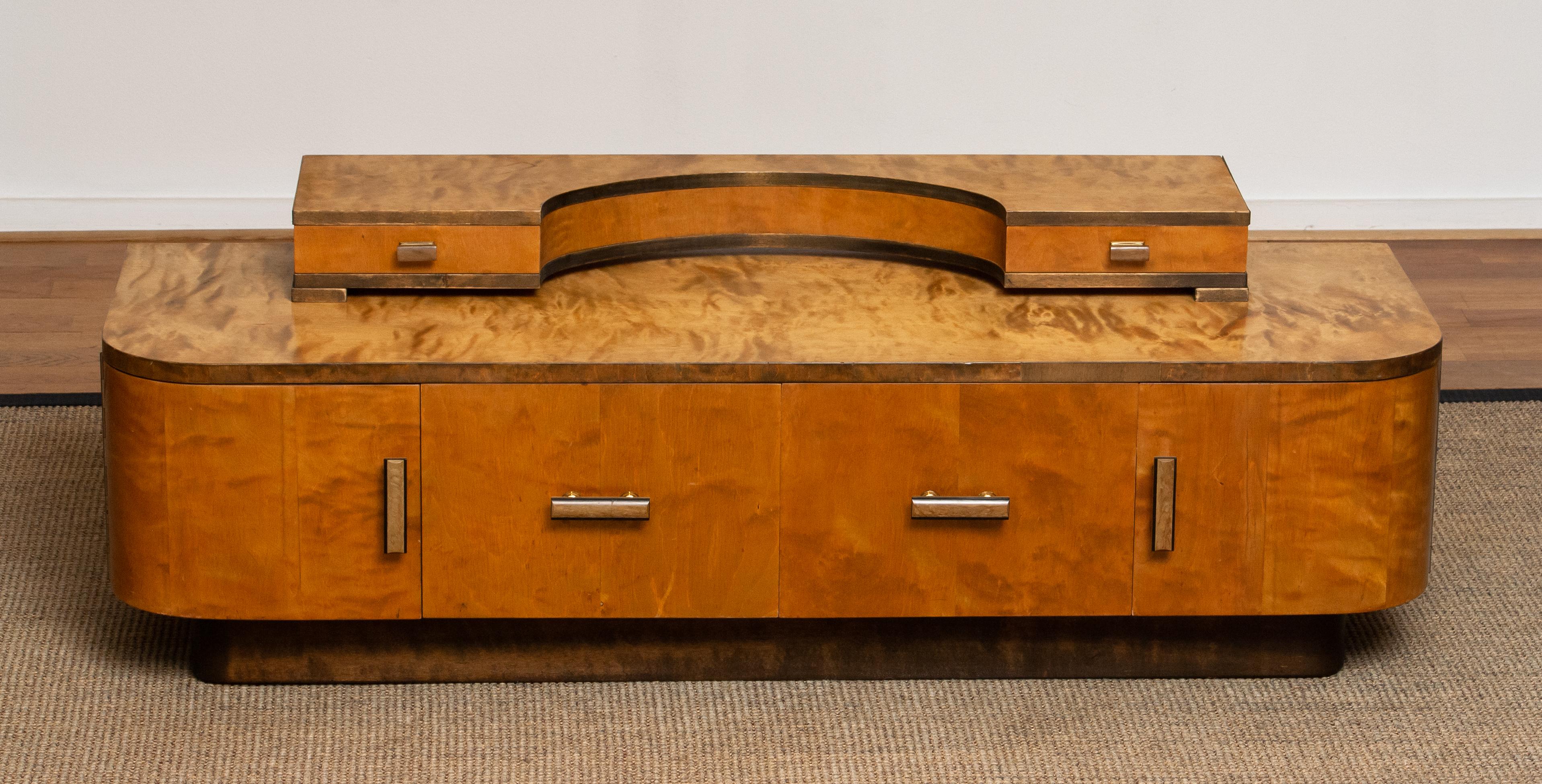 1930s, Art Deco Birch Vanity or Low Board Attributed to Eliel Saarinen, Norway 6