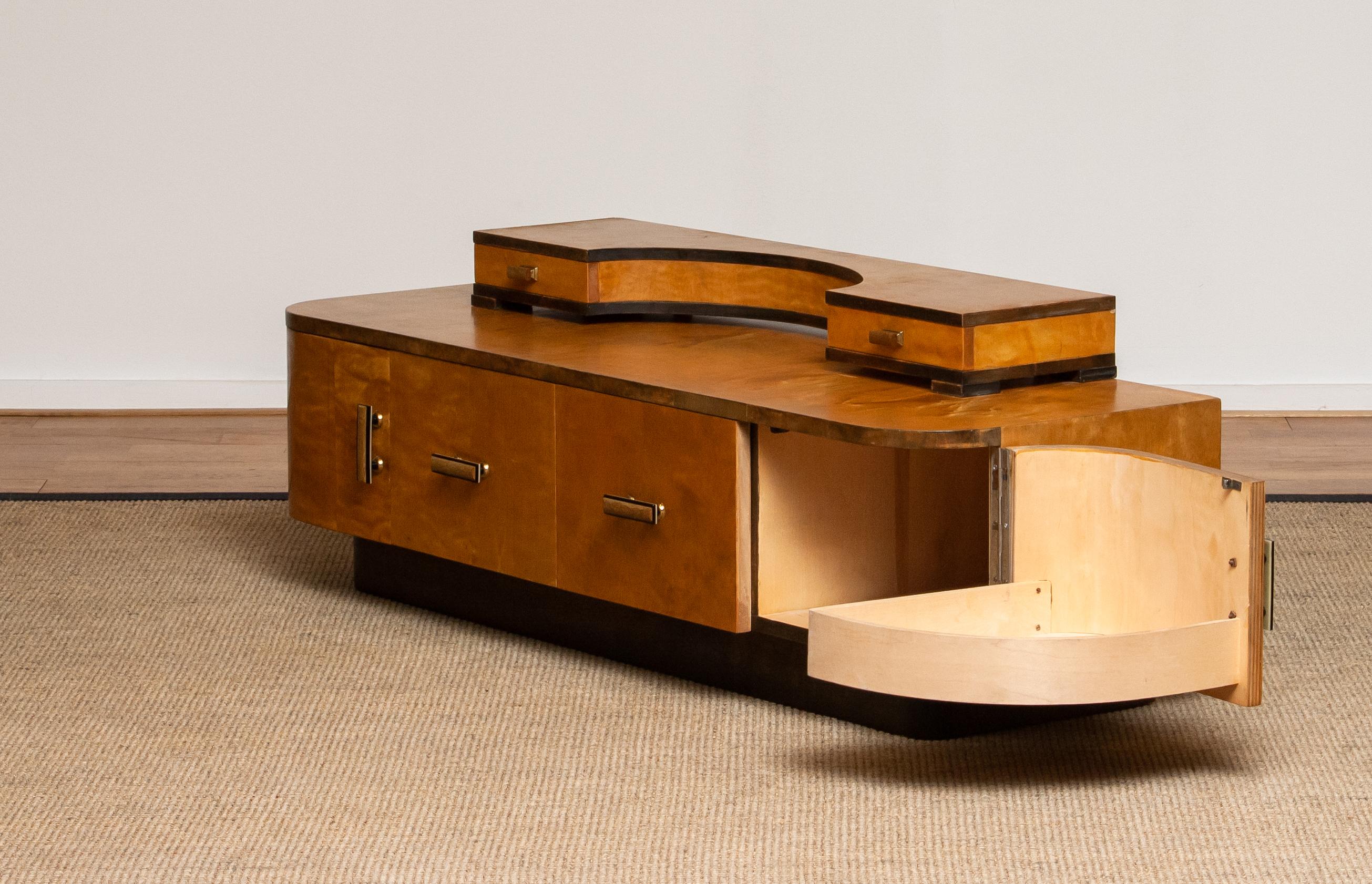 1930s, Art Deco Birch Vanity or Low Board Attributed to Eliel Saarinen, Norway 2