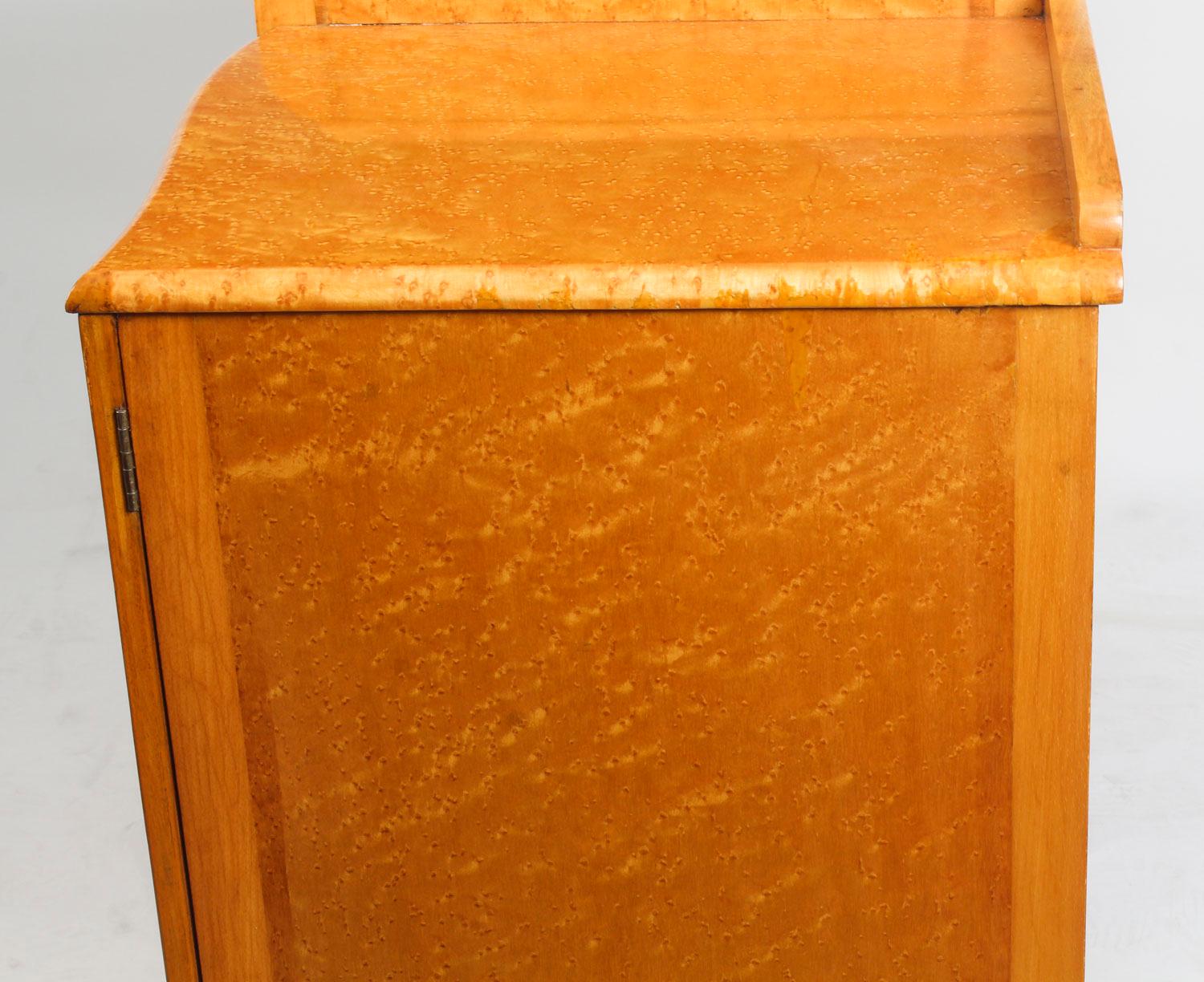 1930s Art Deco Bird's Eye Maple Cocktail Dry Bar 13