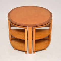 1930's Art Deco Birds Eye Maple Nesting Coffee Table