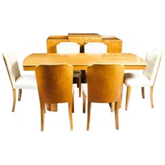 Used 1930s Art Deco Birdseye Maple Dining Suite