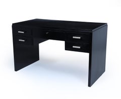 1930s Art Deco Black Ebonised Desk