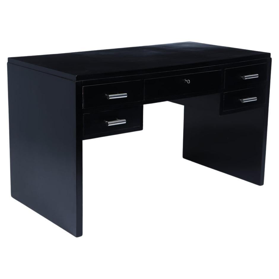 Bureau Art Déco noir ébonisé des années 1930