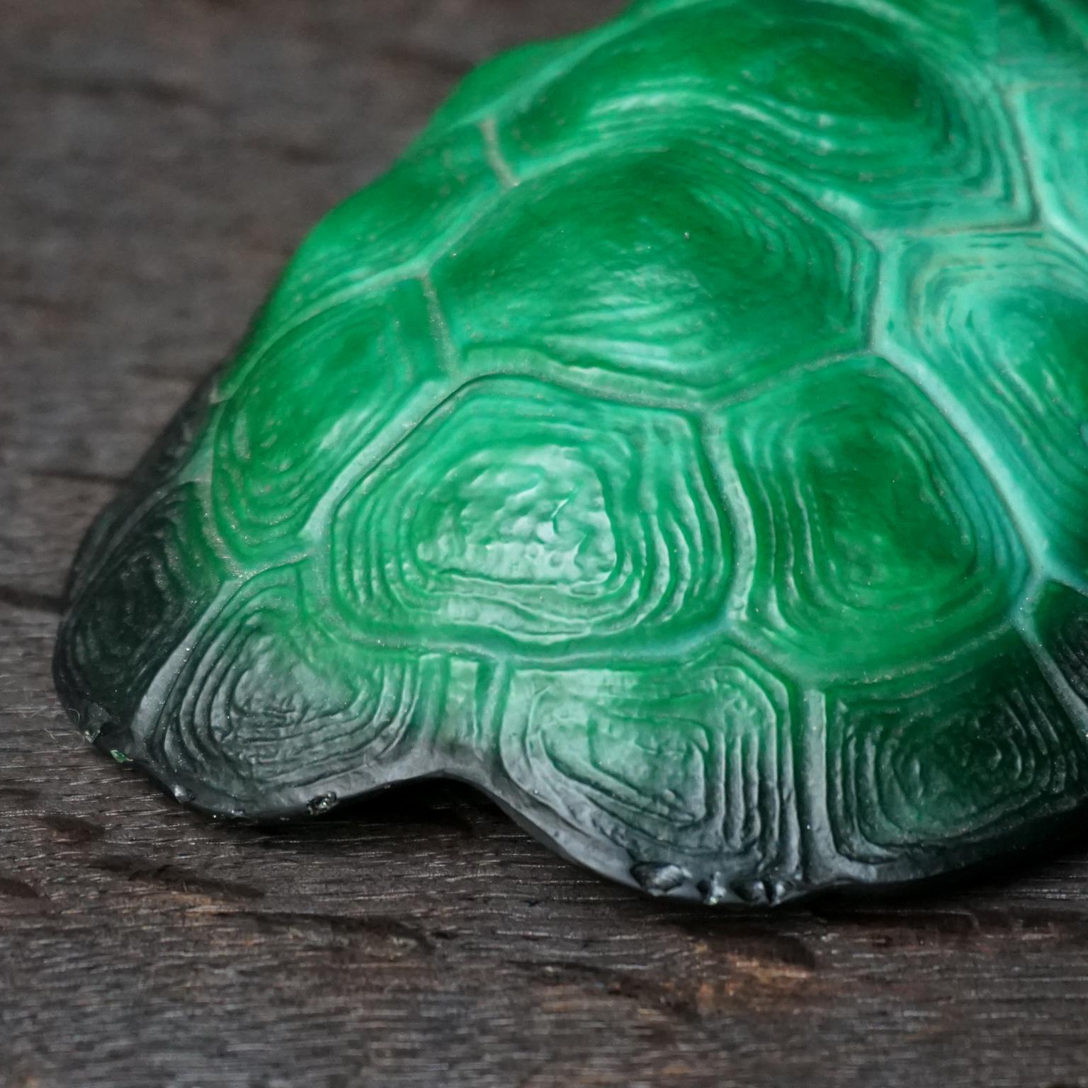 1930s Art Deco Bohemian Schlevogt, Petrucci Malachite Glass Turtle Trinket Dish 7