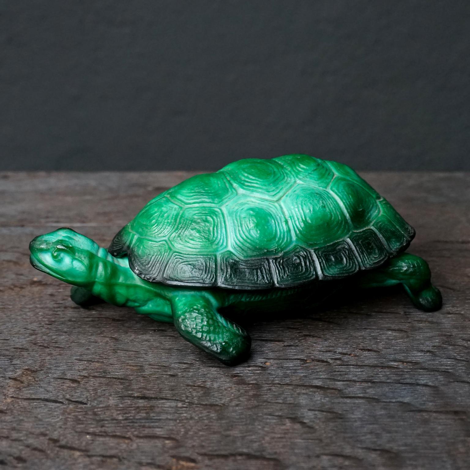 green glass turtle