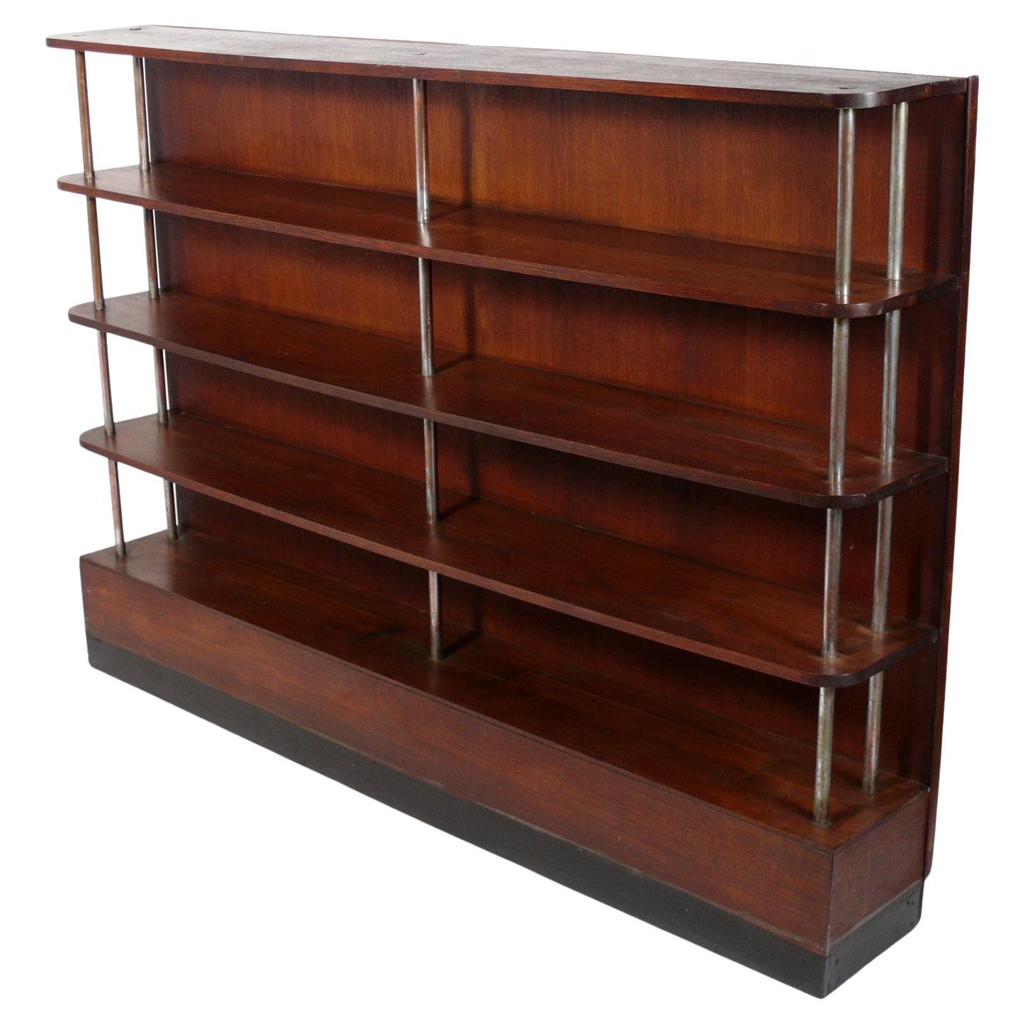 1930s Art Deco Bookshelf in the Manner of Gilbert Rohde Refinished For Sale