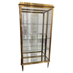 1930s glass display cabinet 1930s Art Deco Brass Display Cabinet-France