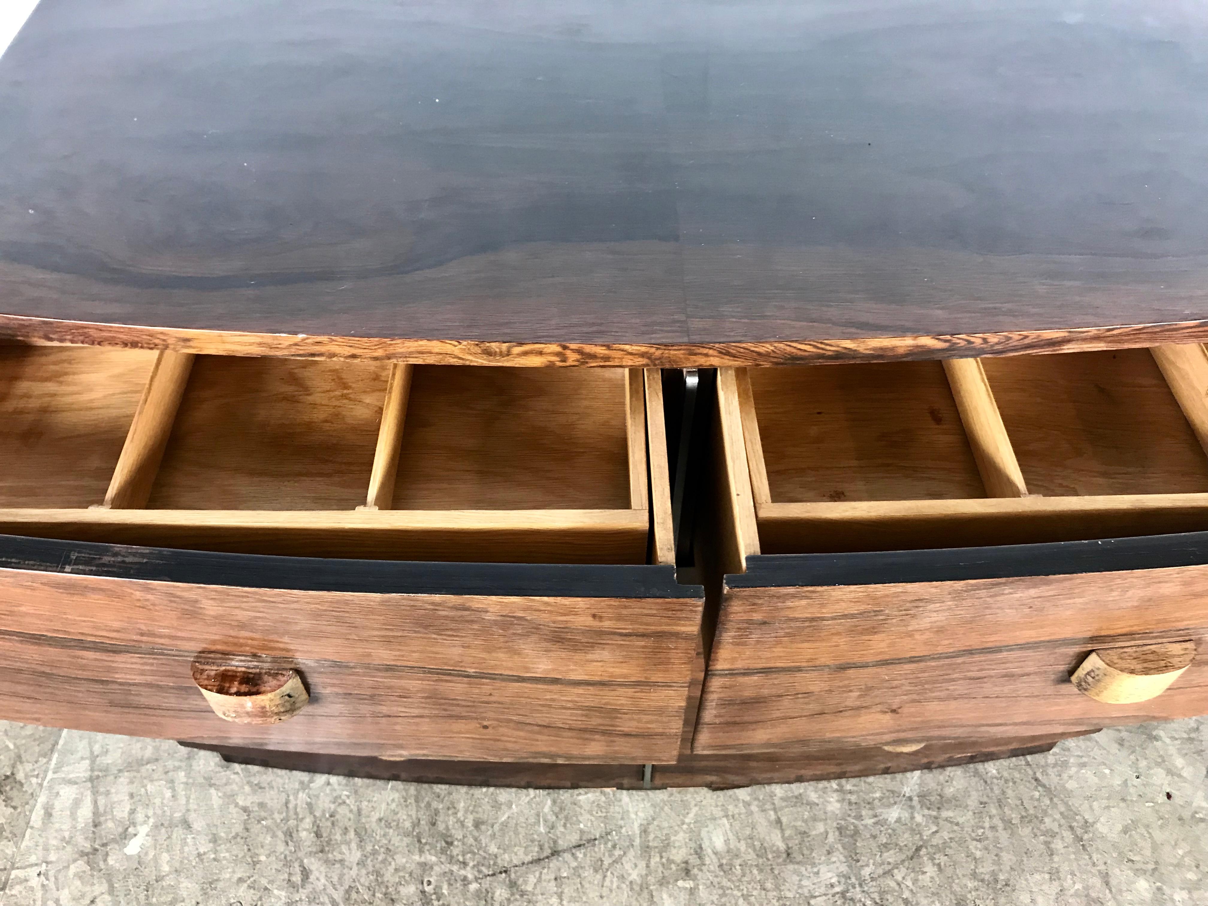 American 1930s Art Deco Brazilian Rosewood Six-Drawer Dresser by Gilbert Rohde For Sale