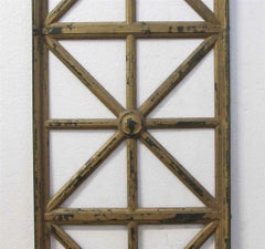 1930s Art Deco Bronze Elevator Door Grill with Center Florets