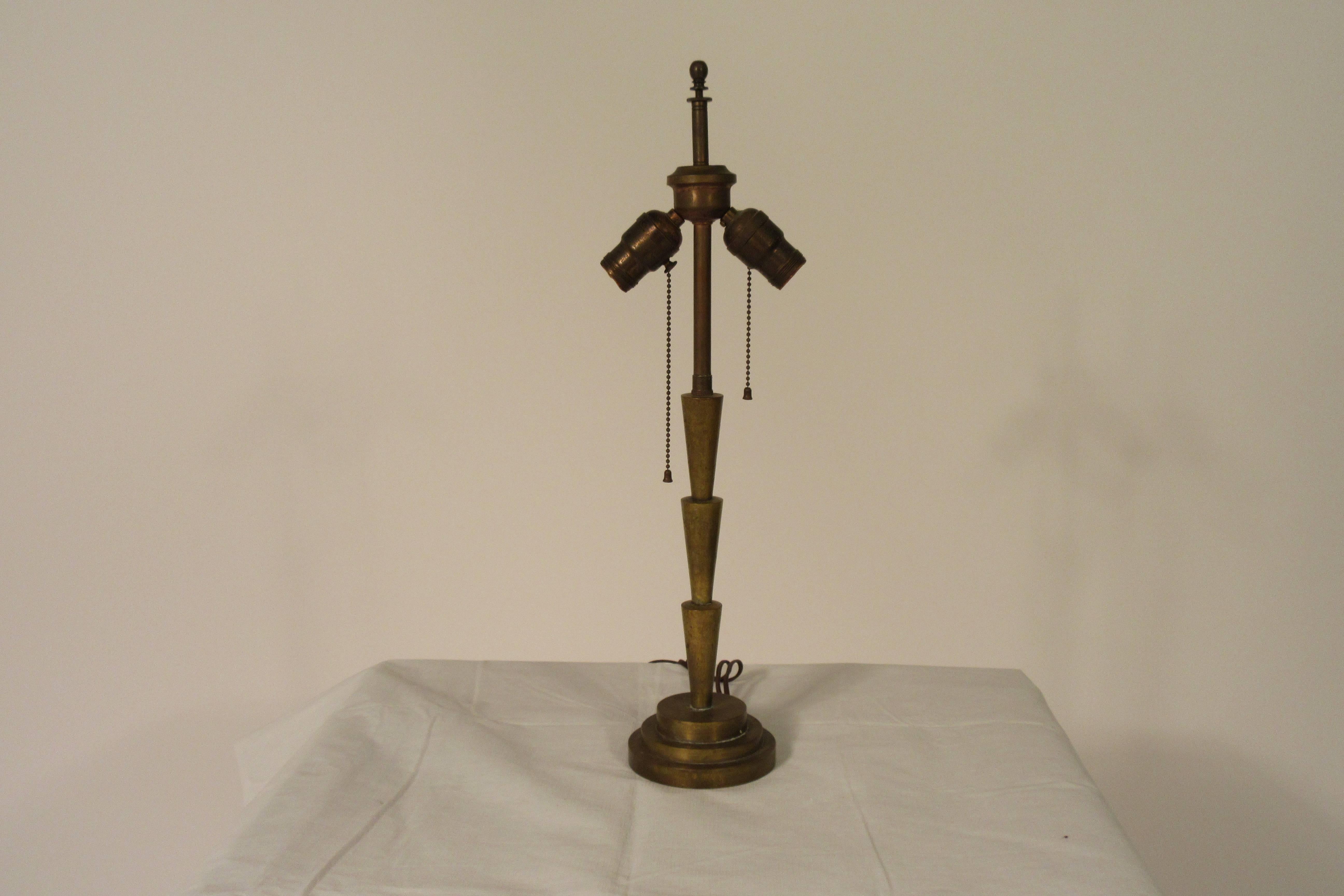 1930s Art Deco bronze table lamp.