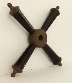 1930s Art Deco Bronze and Wood 4 Way Bank Vault Handle