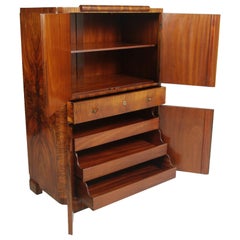 1930s Art Deco Burl Walnut Borsani Sideboard Buffet Server Credenza Wax Polished