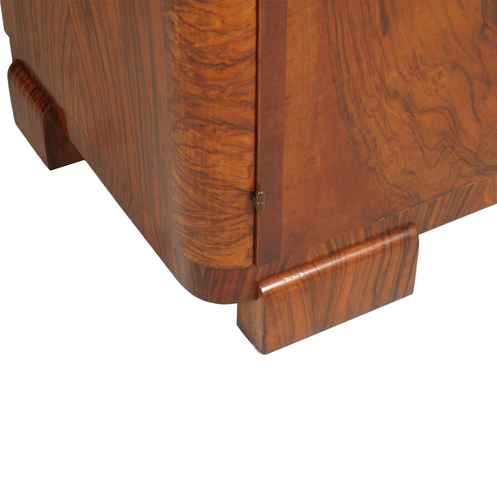 20th Century 1930s Art Deco Burl Walnut Borsani Sideboard Buffet Server Credenza Wax Polished For Sale