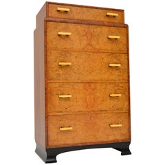 1930s Art Deco Burr Elm and Walnut Chest of Drawers