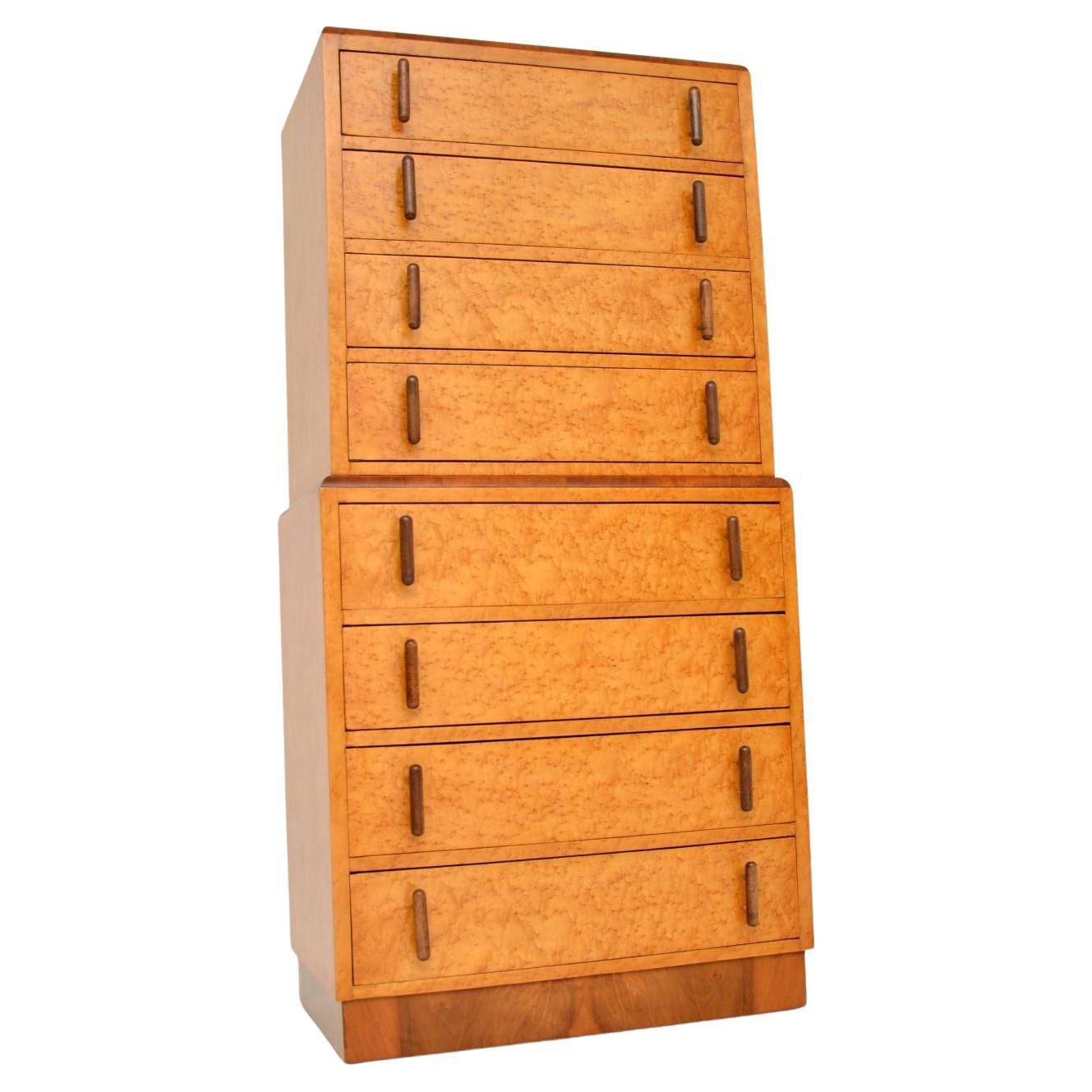 1930
s Art Deco Burr Maple Chest on Chest