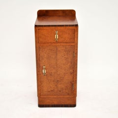1930's Art Deco Burr Walnut Bedside Cabinet